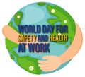 Poster design for world day for safety health at work Royalty Free Stock Photo