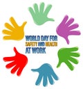 Poster design for world day for safety health at work Royalty Free Stock Photo
