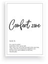 Comfort zone definition, vector. Minimalist poster design. Wall decals, designer noun description. Wording Design Royalty Free Stock Photo