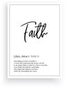 Faith definition, vector. Minimalist poster design. Wall decals, designer noun description. Wording Design isolated