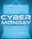 Digital Shopping Bag for Cyber Monday Sales, Vector Illustration