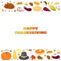 Poster with doodle Thanksgiving icons.