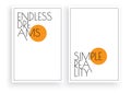 Endless dreams simple reality, vector. Scandinavian minimalist art design. Two pieces poster design. Wall art, art design Royalty Free Stock Photo