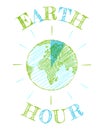 Poster for a Earth hour Royalty Free Stock Photo