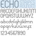 Poster echo black font and numbers on white background, striped