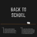 Poster educational back to school written with chalk on a blackboard. Vector