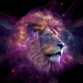 Poster Electric lion head. AI render Royalty Free Stock Photo