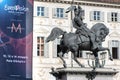 Poster of Eurovision Song Contest 2022 in Torino with equestrian bronze statue