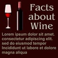 Poster facts about Wine, flat design, , template