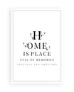 Home is place full of memories, feelings and emotions, vector. Scandinavian minimalist art design. Wording design, lettering