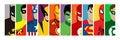 Poster of famous Superhero, Batman, Robin, Captain America, Wolverine, Iron Man, Hulk, Flash, Superman, Spiderman, Green Lantern, Royalty Free Stock Photo