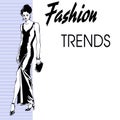 poster of fashion trends with a silute girl in a stylish evening dress