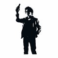 Punk Art Silhouette: William Holding Beer Sticker