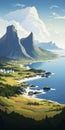 Vintage Travel Poster: The Atlantic Coast Of Scotland Royalty Free Stock Photo