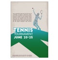 Poster,Flyer in Retro Style.Tennis player .