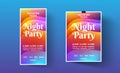 Poster or flyer template for night dance party. Invitations to events,show,concert.Layout design banner for music disco club. Royalty Free Stock Photo