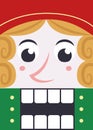 Poster in form of nutcracker face. Royalty Free Stock Photo