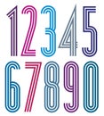 Poster geometric bright simple striped numbers Royalty Free Stock Photo