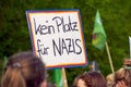 Poster with German inscription: No place for Nazis, as a sign that braunschweig does not want right-wingers