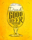 Poster good beer yellow Royalty Free Stock Photo