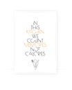 In this kitchen we count memories, not calories, vector. Scandinavian minimalist poster design. Wording design