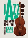 poster for good old jazz festival with double bass Royalty Free Stock Photo