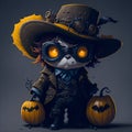 Halloween pumpkin in steampunk style. Royalty Free Stock Photo