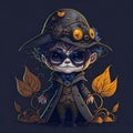 Halloween scarecrow in steampunk style. Royalty Free Stock Photo