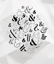 Poster symbol ampersand Royalty Free Stock Photo