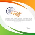 Poster of the Happy Republic Day in India on January 26 Template with text and flowing lines of colors of the national flag