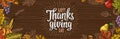 Poster with Happy Thanksgiving day calligraphy lettering. Vector engraving