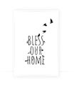 Bless our home, vector. Wording design isolated on white background, lettering. Scandinavian minimalist poster design