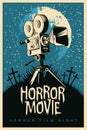 Poster for horror movie festival, scary cinema Royalty Free Stock Photo
