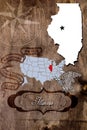 Poster Illinois state map outline Royalty Free Stock Photo