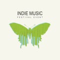 Poster for indie music festival with a butterfly