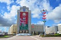 Minsk, Belarus, September, 28, 2015. Poster with information about the election of the President of the Republic of Belarus on the