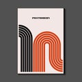 Poster inspired postmodern of vector abstract dynamic symbols with bold geometric shapes,