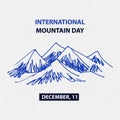 Poster international mountain day. December. Mountains Royalty Free Stock Photo