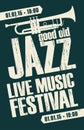 Poster for jazz festival live music with a trumpet Royalty Free Stock Photo