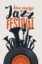 Poster for a jazz festival of live music Royalty Free Stock Photo