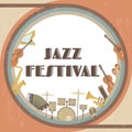 Poster for Jazz Festival with musical instruments illustration