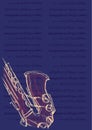 Poster for the jazz festival, saxophone and music notes. Vector illustration. Royalty Free Stock Photo