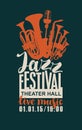 Poster for the jazz festival with wind instruments Royalty Free Stock Photo