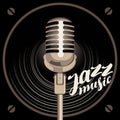 Poster for jazz music with speaker and microphone