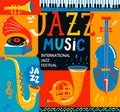 Poster for the jazz musical festival. Royalty Free Stock Photo