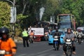 A poster of Joko Widodo-Kalla in front of a steam train Royalty Free Stock Photo