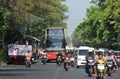 A poster of Joko Widodo-Kalla in front of a steam train Royalty Free Stock Photo