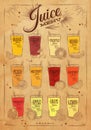 Poster juice menu kraft Royalty Free Stock Photo