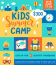 Poster for the Kids Summer camp. Royalty Free Stock Photo