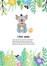 Poster with koala reads book